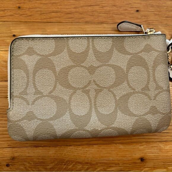 Coach Tan Double Zip Wristlet Wallet NWT - Picture 4 of 8